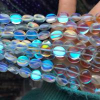 Perles rondes plates en cristal , Cristal autrichien, DIY, 10-12mm, Vendu par Environ 38 cm brin