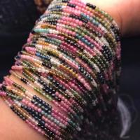 Perles bijoux en pierres gemmes, tourmaline, Rond, DIY & facettes, couleurs mélangées, 2-2.5mm, Vendu par Environ 38 cm brin
