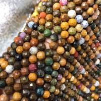Perles agates, agate océan, Rond, DIY & normes différentes pour le choix & facettes, couleurs mélangées, Vendu par Environ 38 cm brin