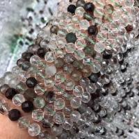 Natürlicher Quarz Perlen Schmuck, Grüner Phantomquarz, rund, DIY & verschiedene Größen vorhanden & facettierte, gemischte Farben, verkauft per ca. 38 cm Strang
