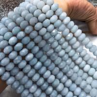 Gemstone Jewelry Beads, Aquamarine, Round, DIY & faceted, sea blue, 8x12mm, Sold Per Approx 38 cm Strand