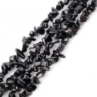 Perles en verre de mode, Irrégulière, DIY & normes différentes pour le choix, noire, Vendu par Environ 16 pouce brin