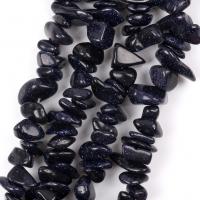Perles en verre aventuriné bleu, Grès bleu, Irrégulière, DIY & normes différentes pour le choix, bleu, Vendu par Environ 16 pouce brin