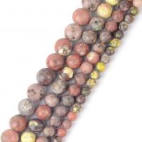 Edelstein Schmuckperlen, Pflaumenblüte Jade, rund, DIY & verschiedene Größen vorhanden, gemischte Farben, verkauft per ca. 37-39 cm Strang