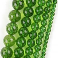 Natürlicher Quarz Perlen Schmuck, rund, DIY & verschiedene Größen vorhanden, olivgrün, verkauft per ca. 37-39 cm Strang