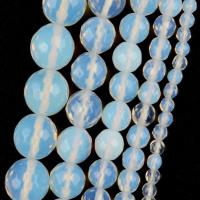 Dragi kamen perle Nakit, Krug, možete DIY & različite veličine za izbor & faceted, bijel, Prodano Per Približno 37-39 cm Strand