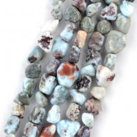 Gemstone Ékszer Gyöngyök, Larimar, Szabálytalan, DIY, kevert színek, 8-10mm, Naponta eladott Kb 37-39 cm Strand