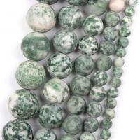 Gemstone Jewelry Beads, Green Dot Stone, Round, DIY & different size for choice & frosted, green, Sold Per Approx 37-39 cm Strand