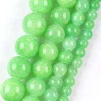 Natural Chalcedony Bead, Round, DIY & different size for choice, green, Sold Per Approx 37-39 cm Strand
