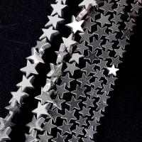 Nicht-magnetische Hämatit Perlen, Stern, plattiert, DIY & verschiedene Größen vorhanden, Silberfarbe, verkauft per ca. 37-39 cm Strang