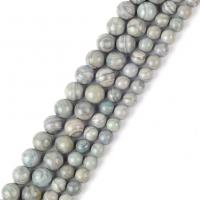 Dragi kamen perle Nakit, Krug, možete DIY & različite veličine za izbor, srebro, Prodano Per Približno 37-39 cm Strand