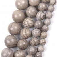 Abalorios de Gemas, Piedras preciosas, Esférico, Bricolaje & diverso tamaño para la opción, gris, Vendido para aproximado 37-39 cm Sarta