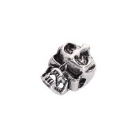 Colgantes de Aleación de Zinc en Forma Calavera, chapado en color de plata, Bricolaje, libre de níquel, plomo & cadmio, 12.40x16mm, aproximado 100PCs/Bolsa, Vendido por Bolsa