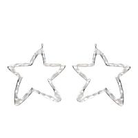 Zink Alloy Star Pendant, silver pläterad, Unisex & ihålig, nickel, bly och kadmium gratis, 76x98mm, Ca 100PC/Bag, Säljs av Bag