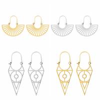 Stainless Steel Drop Earring, 304 Stainless Steel, Vacuum Plating, different styles for choice & for woman, more colors for choice, Sold By Pair