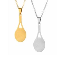 Stainless Steel Jewelry Necklace, 304 Stainless Steel, with 1.97 extender chain, Tennis Racket, Vacuum Plating, Unisex, more colors for choice, 50x16mm, Length:17.72 Inch, Sold By PC