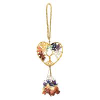 Hanging Ornaments Gemstone with brass wire gold color plated mixed colors Sold By PC