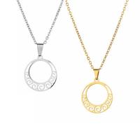 Stainless Steel Jewelry Necklace 304 Stainless Steel with 1.97 extender chain Round Vacuum Plating Unisex Length 17.72 Inch Sold By PC
