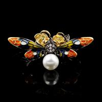 Rhinestone Finger Ring, Brass, with Plastic Pearl, epoxy gel, different size for choice & for woman & with rhinestone, nickel, lead & cadmium free, 14x31mm, Sold By PC