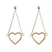 Stainless Steel Drop Earring 304 Stainless Steel Heart fashion jewelry & for woman 35*70mm 90mm Sold By PC