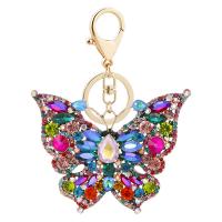 Bag Purse Charms Keyrings Keychains, Tibetan Style, Butterfly, gold color plated, portable & with rhinestone, more colors for choice, nickel, lead & cadmium free, 99x126mm, Sold By PC