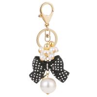 Bag Purse Charms Keyrings Keychains Zinc Alloy with Plastic Bowknot gold color plated portable nickel lead & cadmium free Sold By PC
