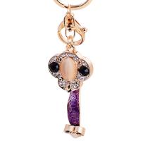 Bag Purse Charms Keyrings Keychains Zinc Alloy gold color plated portable & enamel & with rhinestone nickel lead & cadmium free Length 14.5 cm Sold By PC