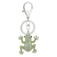 Bag Purse Charms Keyrings Keychains Zinc Alloy Frog plated portable & with rhinestone nickel lead & cadmium free Sold By PC