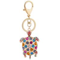 Bag Purse Charms Keyrings Keychains, Tibetan Style, Turtle, gold color plated, portable & with rhinestone, more colors for choice, nickel, lead & cadmium free, 48x132mm, Sold By PC