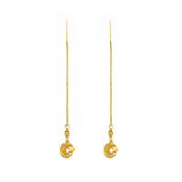 Brass Drop Earring, Moon and Star, gold color plated, fashion jewelry & for woman, golden, nickel, lead & cadmium free, 8x10mm, Length:83 mm, Sold By Pair