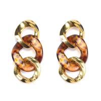Acrylic Jewelry Earring Zinc Alloy with Acetate gold color plated fashion jewelry & for woman golden nickel lead & cadmium free Sold By Pair
