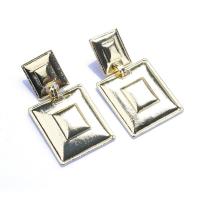 Zinc Alloy Drop Earrings Square gold color plated fashion jewelry & for woman golden nickel lead & cadmium free Sold By Pair