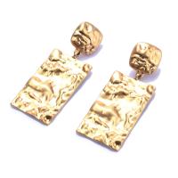 Tibetan Style Drop Earrings, Square, gold color plated, fashion jewelry & for woman, golden, nickel, lead & cadmium free, 28x72mm, Sold By Pair