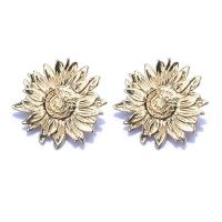 Tibetan Style Stud Earring, Flower, plated, fashion jewelry & for woman, more colors for choice, nickel, lead & cadmium free, 46x46mm, Sold By Pair