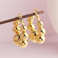 Brass Leverback Earring real gold plated fashion jewelry & for woman gold 37mm Sold By Pair