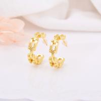 Brass Stud Earring real gold plated & for woman gold Sold By Pair
