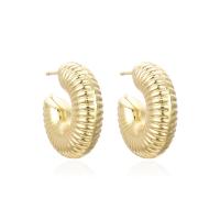 Brass Stud Earring plated & for woman 25mm Sold By Pair