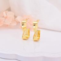 Brass Stud Earring, real gold plated, different styles for choice & for woman, gold, Sold By Pair
