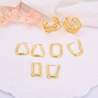 Messing Spring hoop oorbellen, echt goud verguld, verschillende stijlen voor de keuze & voor vrouw, goud, 26x15mm, Verkocht door pair