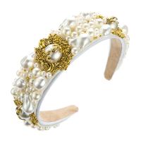 Hair Bands Freshwater Pearl with Zinc Alloy handmade for woman white Sold By PC