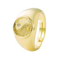 Cúbicos Circonia Micro Pave anillo de latón, metal, chapado en color dorado, Ajustable & diferentes estilos para la opción & micro arcilla de zirconia cúbica & para mujer, dorado, 20mm, Vendido por UD