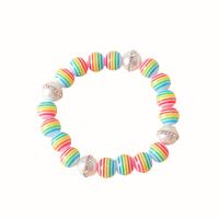 Bracelets résine, avec fil élastique & perle de plastique, pour femme & avec strass, plus de couleurs à choisir, Longueur:Environ 7.8 pouce, 10PC/lot, Vendu par lot