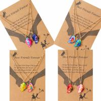Tibetan Style Jewelry Necklace, with 1.97inch extender chain, Butterfly, plated, 2 pieces & for woman & enamel, more colors for choice, nickel, lead & cadmium free, Length:Approx 17.7 Inch, 10Sets/Lot, Sold By Lot