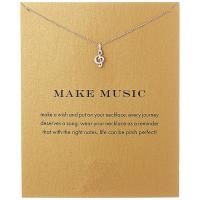 Tibetan Style Jewelry Necklace, Music Note, plated, for woman & hollow, more colors for choice, nickel, lead & cadmium free, Length:Approx 16 Inch, Sold By PC