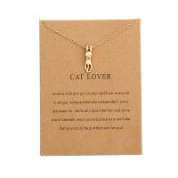 Zinc Alloy Jewelry Necklace Cat plated fashion jewelry & for woman nickel lead & cadmium free Length Approx 16 Inch Sold By PC
