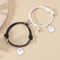Couple Bracelet and Bangle Zinc Alloy with Polyester Cord plated 2 pieces & Halloween Jewelry Gift & with magnetic & for couple & enamel 90mm Sold By Set