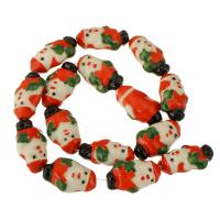 Printing Porcelain Beads Cartoon DIY red Sold By Bag