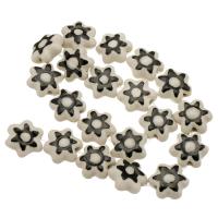 Printing Porcelain Beads Flower DIY white and black Sold By Bag
