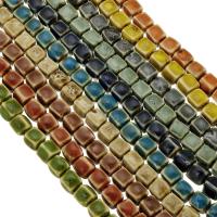 Porcelæn smykker perler, Square, du kan DIY, flere farver til valg, 8x8x8mm, Længde Ca. 16.5 inch, 5Strands/Lot, Solgt af Lot