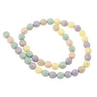 Perles bijoux en résine, Rond, DIY, multicolore, 8x8x8mm, Longueur:14.5 pouce, 5Strandstoron/lot, Vendu par lot